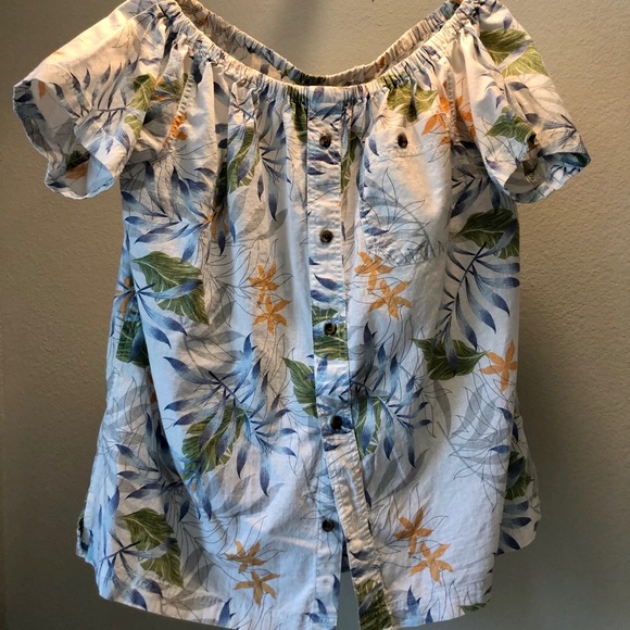 Vintage Hawaiian Off The Shoulder Top - Picture 6 of 9